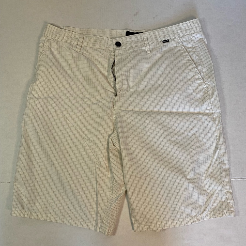 Hurley white small plaid shorts size 36